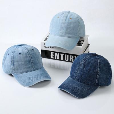 Hip Hop Sun Hat Solid Color Peaked Hat Fashion Denim Baseball Cap  Girl
