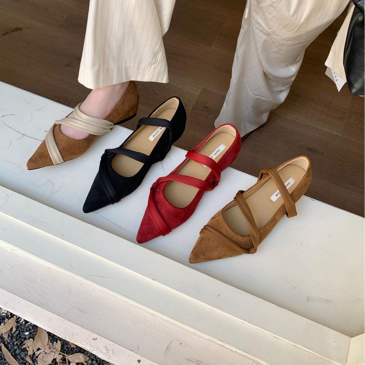 

2025 новые замшевые туфли-лодочки с острым носком на каблуке-рюмочке, закрывающие стопу, универсальные, для женщин-офисных работниц 39 абрикосовый