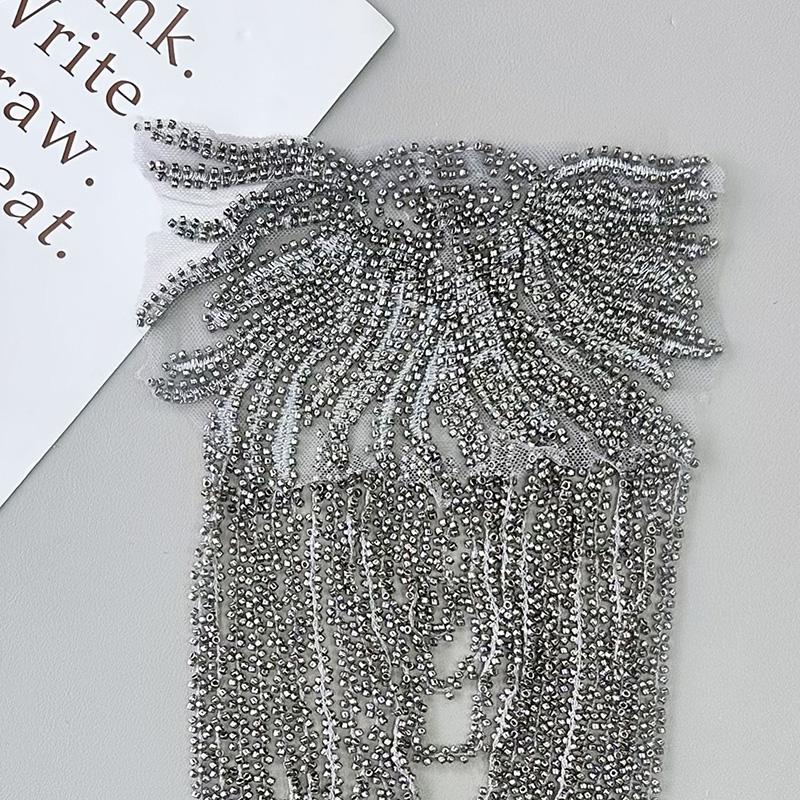 2 Pcs Tassel Chain Shoulder Ornaments Fringed Chain Sequin Epaulettes Wedding Dress Patch Diy Applique Coat Decor Accessories