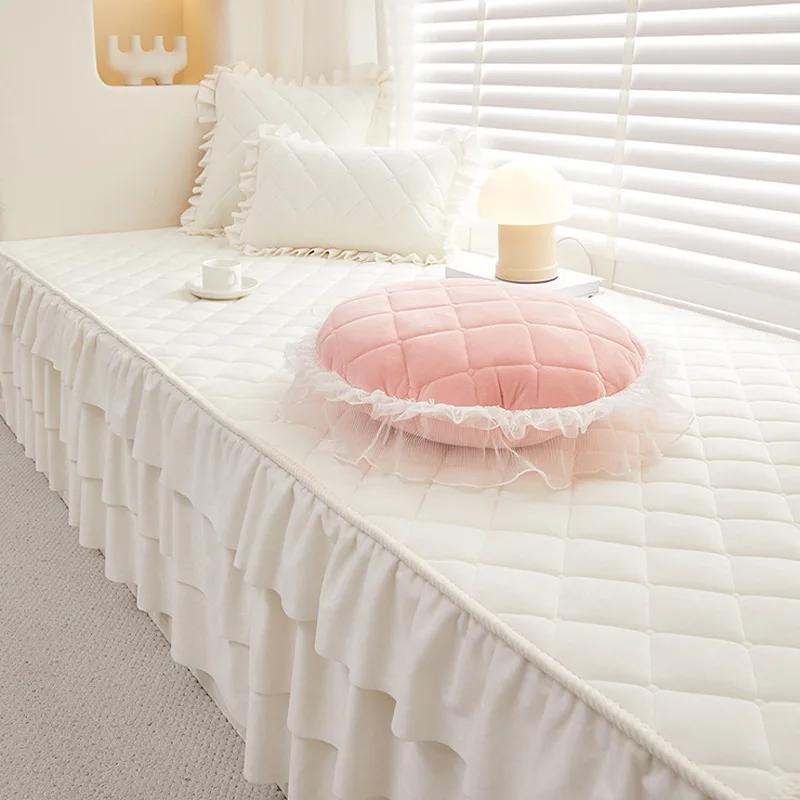 Princess Style Solid Color Bay Window Cushion 2025 New Four All Seasons Universal Bedroom Balcony Tatami Anti slip Sponge Mat