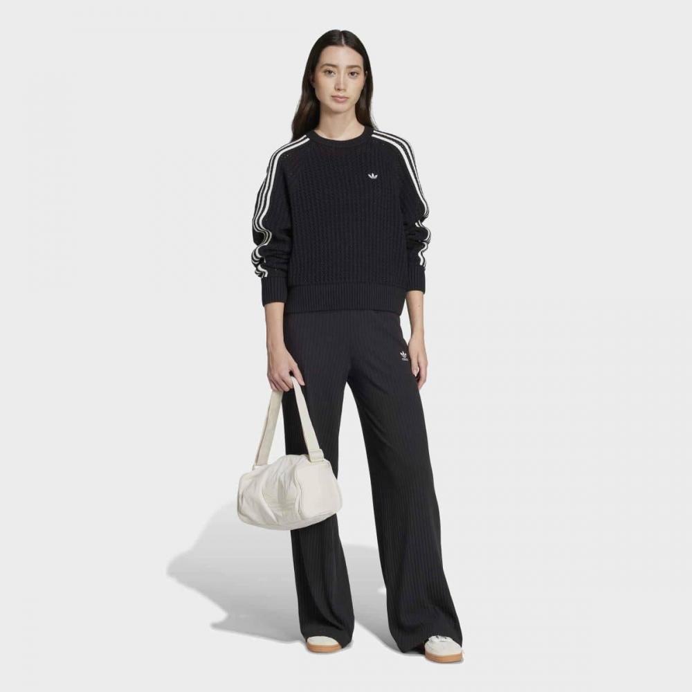 adidas Women S Adicolor Knitted Crew SweatShirt Black Jd0905
