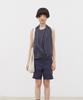 Koseumoseu Drape Fold Sleeveless (Navy Stripe)