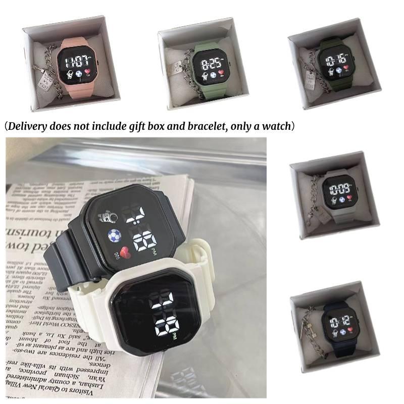 Relógio Feminino Esportivo Fashion de Mostrador Quadrado à Prova d'Água Display Digital LED Resistência à Água 30m