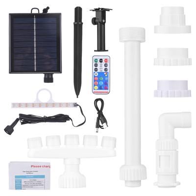 Solar-Poolfontäne mit bunten LED-Lichtern 360 Grad verstellbarer Kopf Wasserfall-Sprühdüse