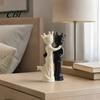 Symbolic Companionship Statue Gifts 1 Pair 3D Printed King and Queen Couple Figurines, Chess Style Dancing Anniversary Keepsakes for Him Her