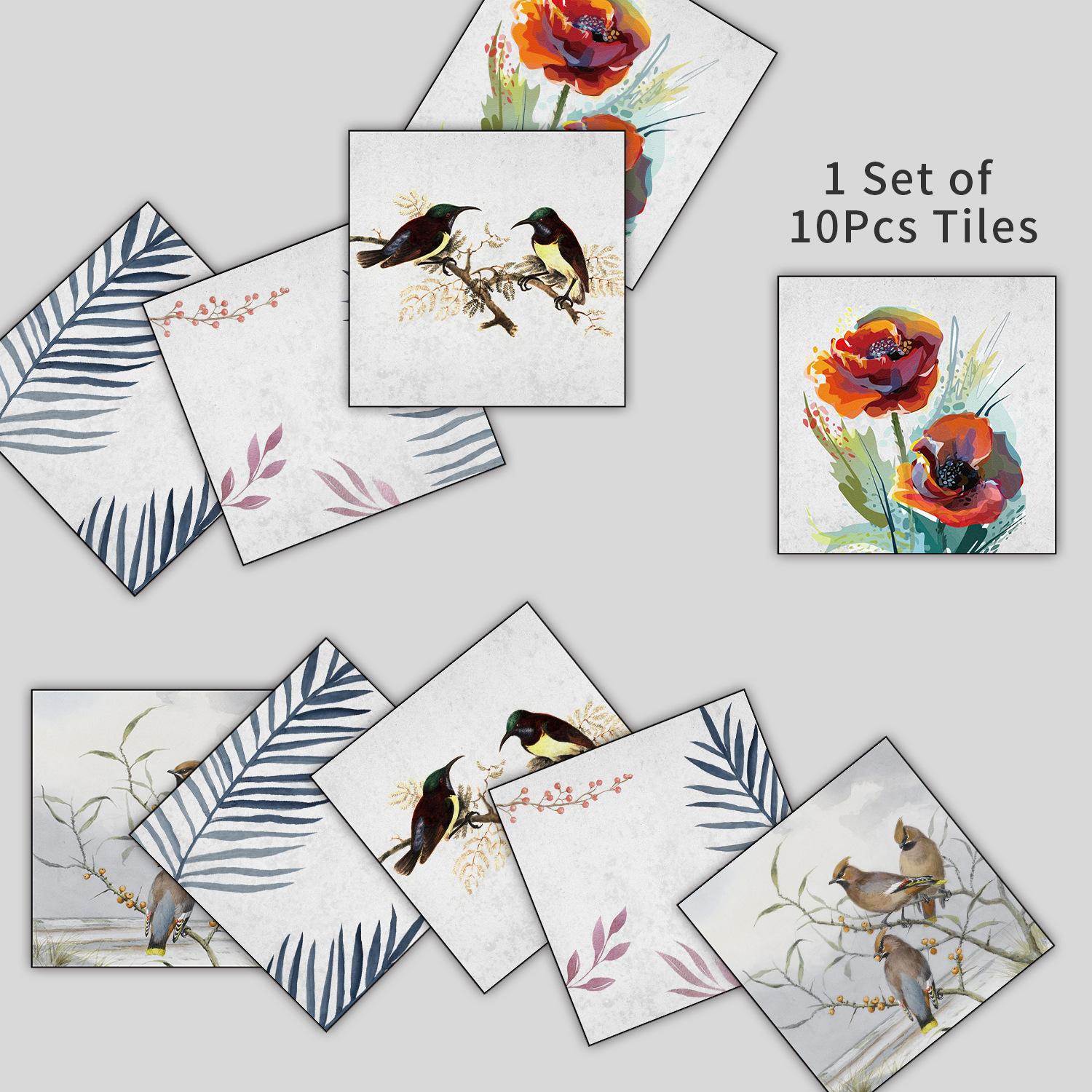 

10 шт. европейский ретро цветок плитка наклейка кухня щиток маслостойкая ванная комната водонепроницаемый домашний декор наклейки на стены пилинг палка художественная роспись 20X20cmX10Pcs