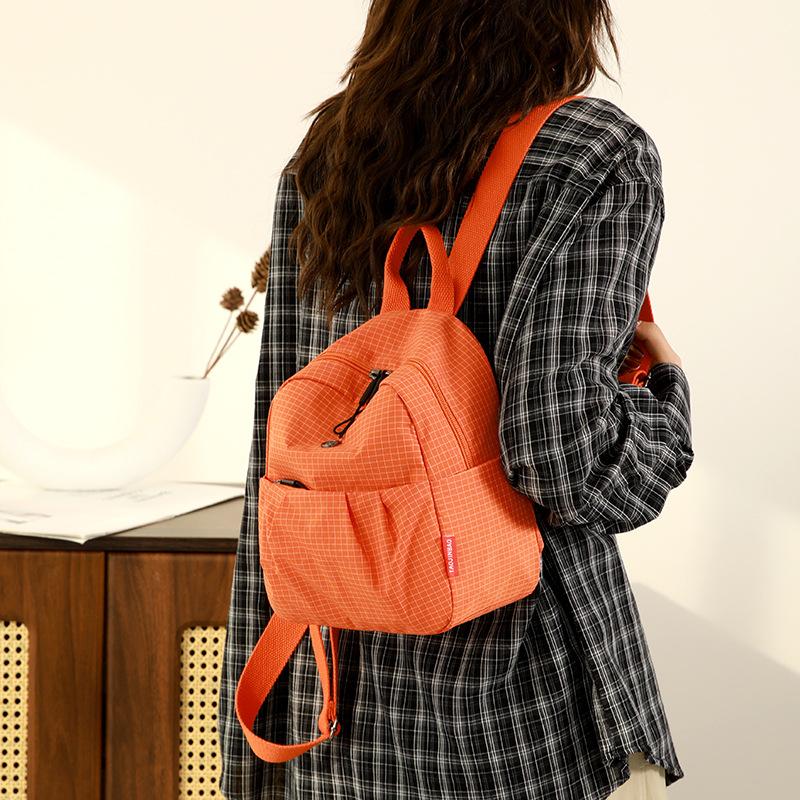 Schoolbag Backpack Fashion Plaid Versatile Portable Lightweight Backpack Large Capacity Outdoor Travel Simple Commuter Backpack