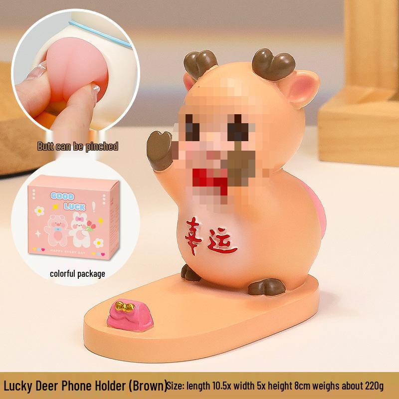 Adorable Kitten Phone Stand: Cute, Relaxing Office Gift for Girls