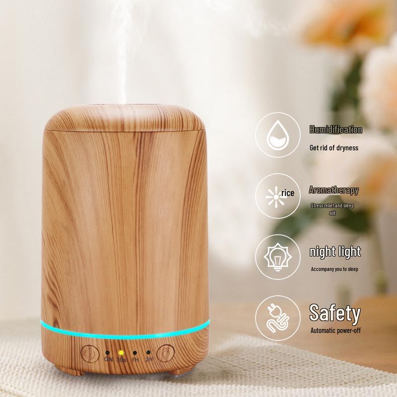 USB Desktop Wood Grain Aroma Diffuser for Bedroom Aromatherapy.