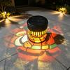 Automatic Dusk to Dawn Sensors Solar Christmas Wall Light, Santa Claus Projection Lamp with Rust-Proof Iron Waterproof Metal Fence Lighting