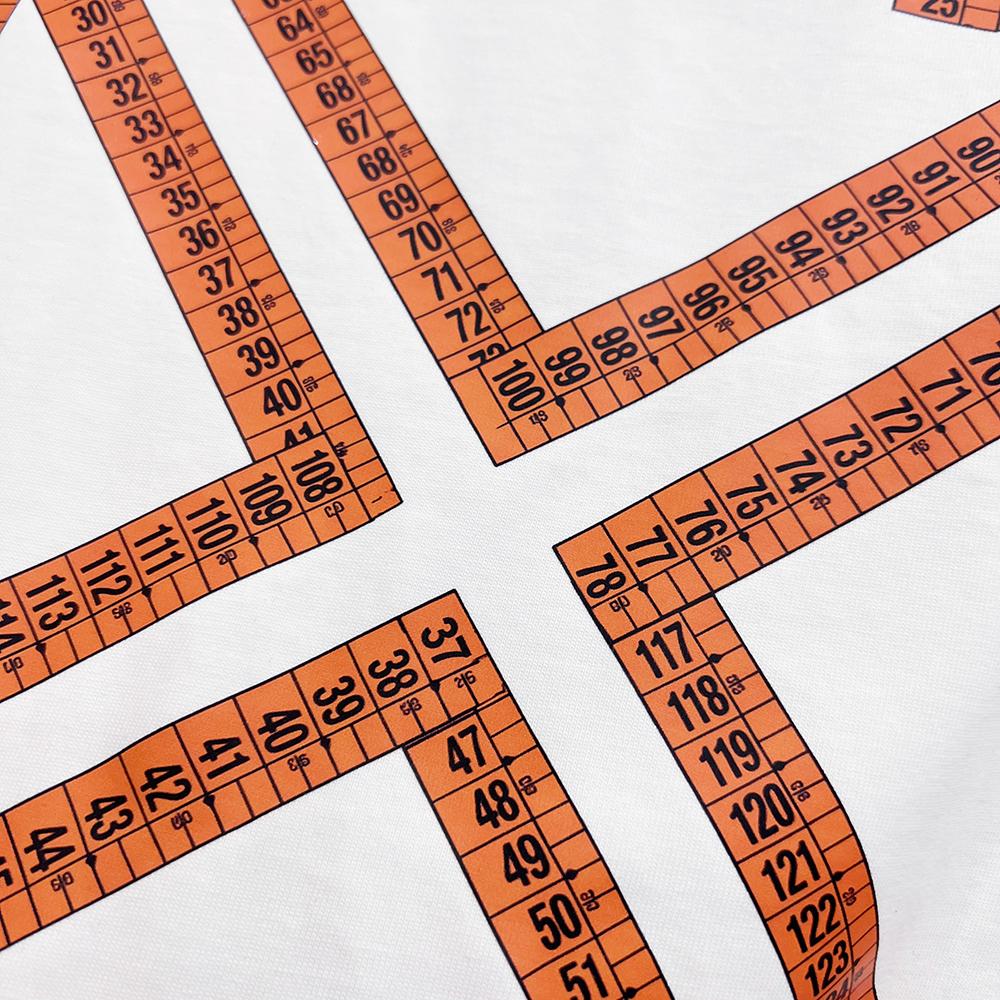 9296 Off-White Summer Men's and Women's Pure Cotton Print Oversized T-shirt Street Wear