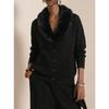 VEZFAA Damesmode Casual Herfst Winter Effen Kleur Print Lange Mouw Truien