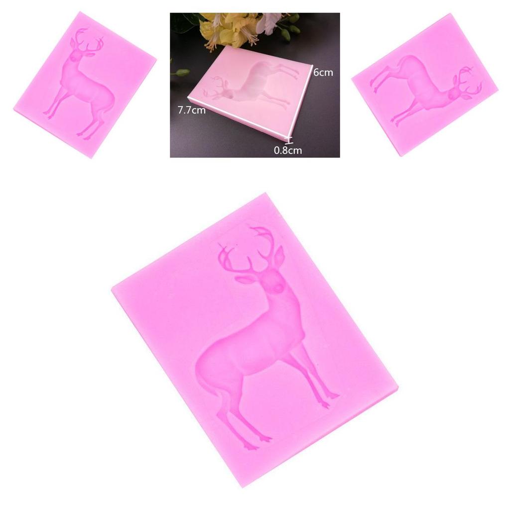 Uniwersalna silikonowa foremka z wzorem łosia, idealna do wzorów z cukru i czekolady