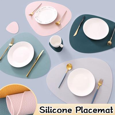 Waterproof Silicone Placemat Table Mat Set Heat Insulation Non-Slip Tableware Pad Washable Bowl Cup Coaster Home Decoration