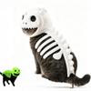 Dinosaurierskelett Leuchtet im Dunkeln Katzenkostüm, Plüsch Halloween Haustier Kapuzen-Outfit