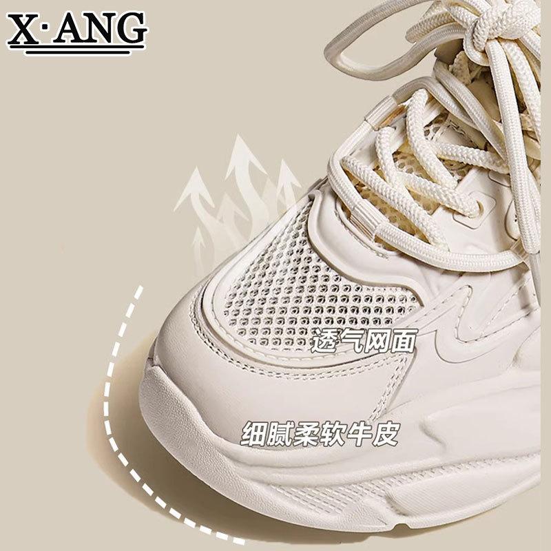 Spring and Autumn New Luxury Women's Sneakers Exquisite Versatile Casual Shoes 6cm Thick soled Breathable Sports Running Shoes