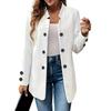 Women's Fashionable Casual Long-Sleeved Solid Color Three-Button Double-Breasted