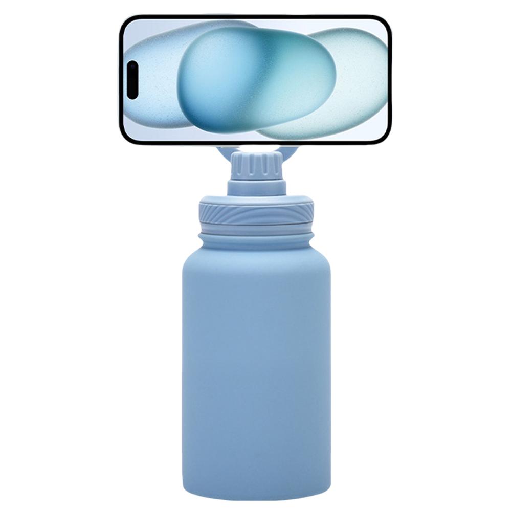 650ml Leak Proof Insulated Bottle with Rotating Phone Holder Stainless Steel Double Layer Vacuum Cup for Outdoor Sports