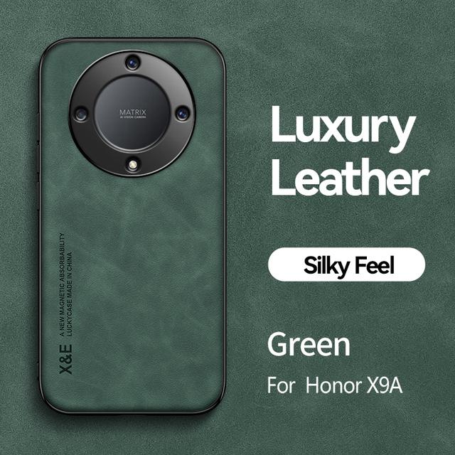 

Для Honor X9a Роскошный кожаный магнитный чехол Противоударный бампер Мягкая задняя крышка для Honor X9a For Honor X8 зелёный