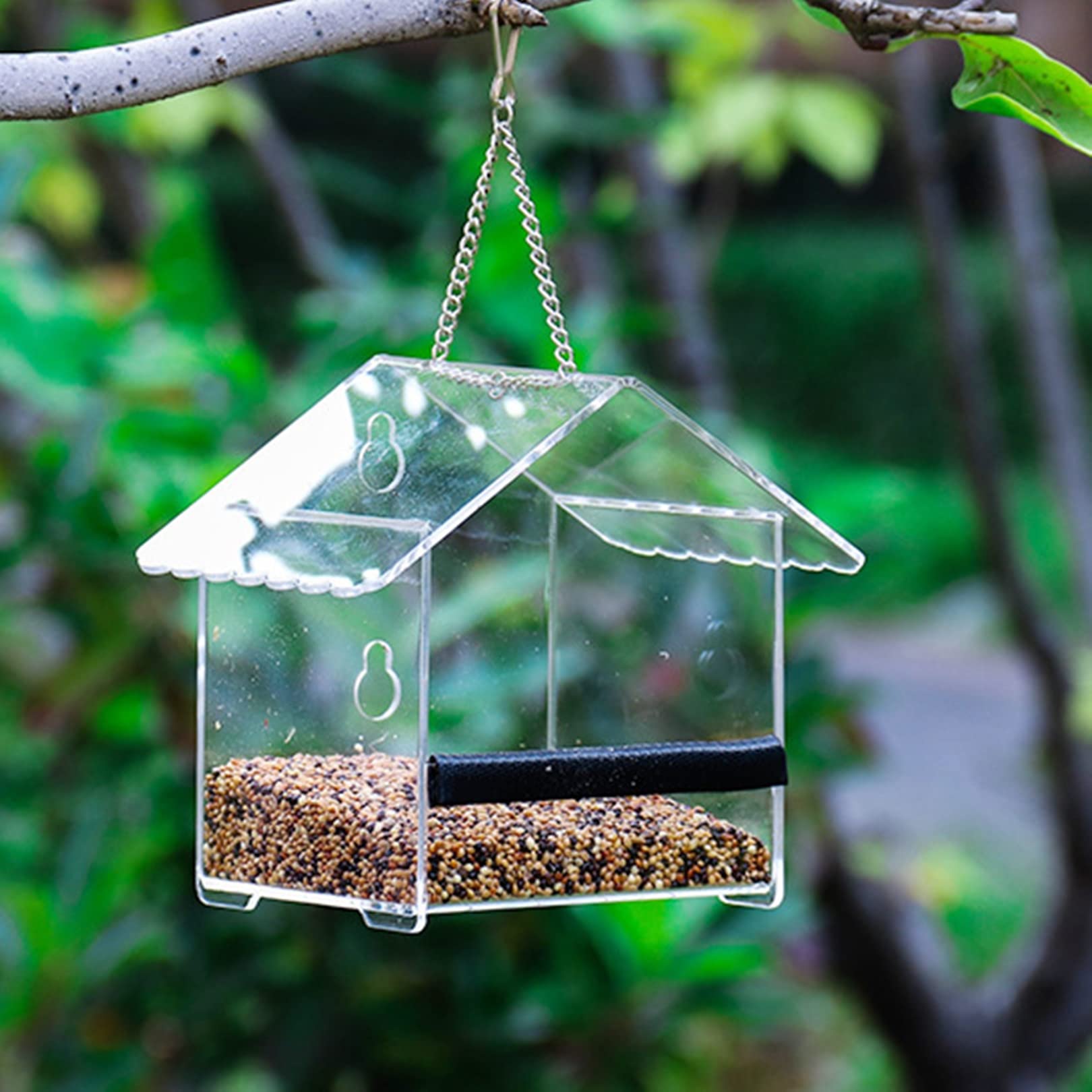 

sac taske Bird Feeder, Transparent, Wild Bird Feeder, Bird Feeder, Hanging Birdhouse, Acrylic (House-Shaped, 1 pc)