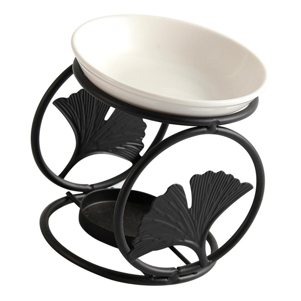 Metal Oil Burners Black Ceramics Aromas Diffusers for Home Use Safe and Easy to Clean for Room and Spa Relaxation Space