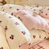 Thickened Milk Fleece Four-Piece Set, Coral Fleece Bed Sheet Quilt Cover, Fleece Three-Piece Set, Bedding.