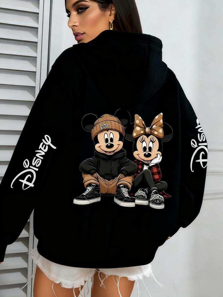 Disney Mickey Minnie Γραφικό Φούτερ Γυναικείο Ανδρικό Oversized Casual Πουλόβερ Φούτερ Streetwear Μπουφάν Άνοιξη Φθινόπωρο Μόδα Τοπ