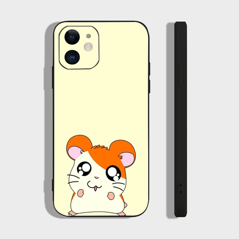 Cartoon Anime H-Hamtaro Phone Case For IPhone 17 Air 16 15 14 13 Pro Max 11 12 Black Silicone Cover