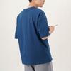 T-Shirts Herren Blau Rundhals Mittlere Normale Passform AMT22353-BGV