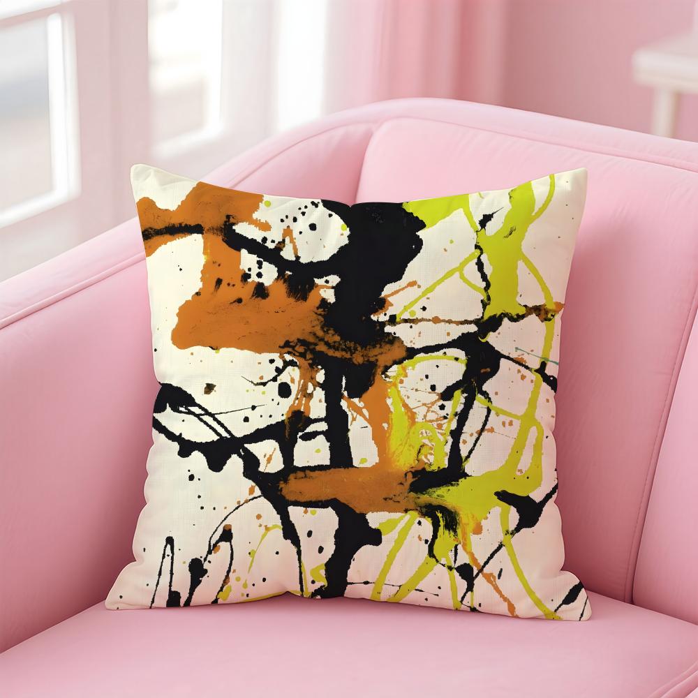PPollock Cushion Cover Pillow Case Soft Friendly Fabric Concealed Zipper