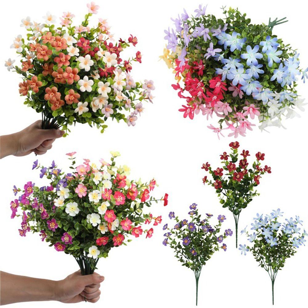 Multicolor Artificial Flower Eucalyptus Leaves Silk Petals Green Leaves Simulation Flower Floral Arrangement Photo Props