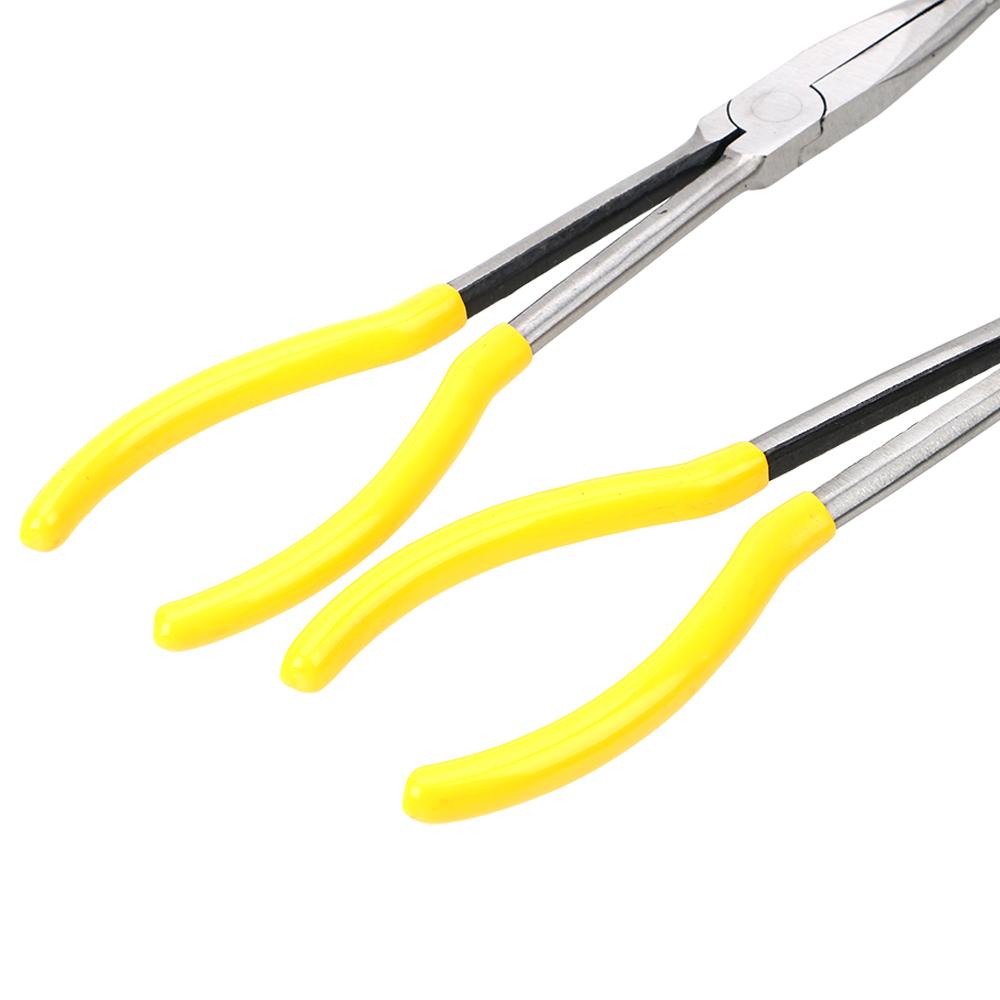 Motorcycle Repair Removal Tools Extra Long Nose Pliers Spanner Clips Straight Bent Tip Mechanic Equipment DIY Auto AccessoriesGood product