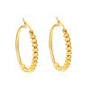 High-End European and American Stainless Steel Hoop Earrings with Steel Beads