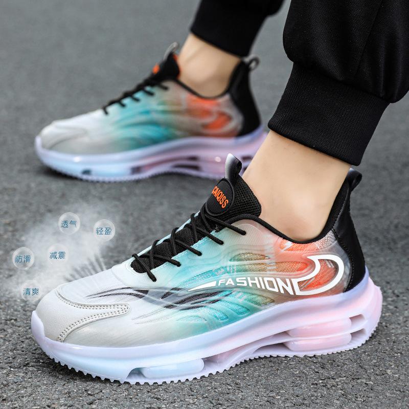 

New men s shoes double-layer air cushion platform running shoes summer fashion breathable mesh sports dad shoes 45