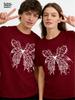 2026 New Style Butterfly Trend Summer Clothes Clothing Ladies Print Fashion T-shirts Short Sleeve Couple Tops Graphic Tee