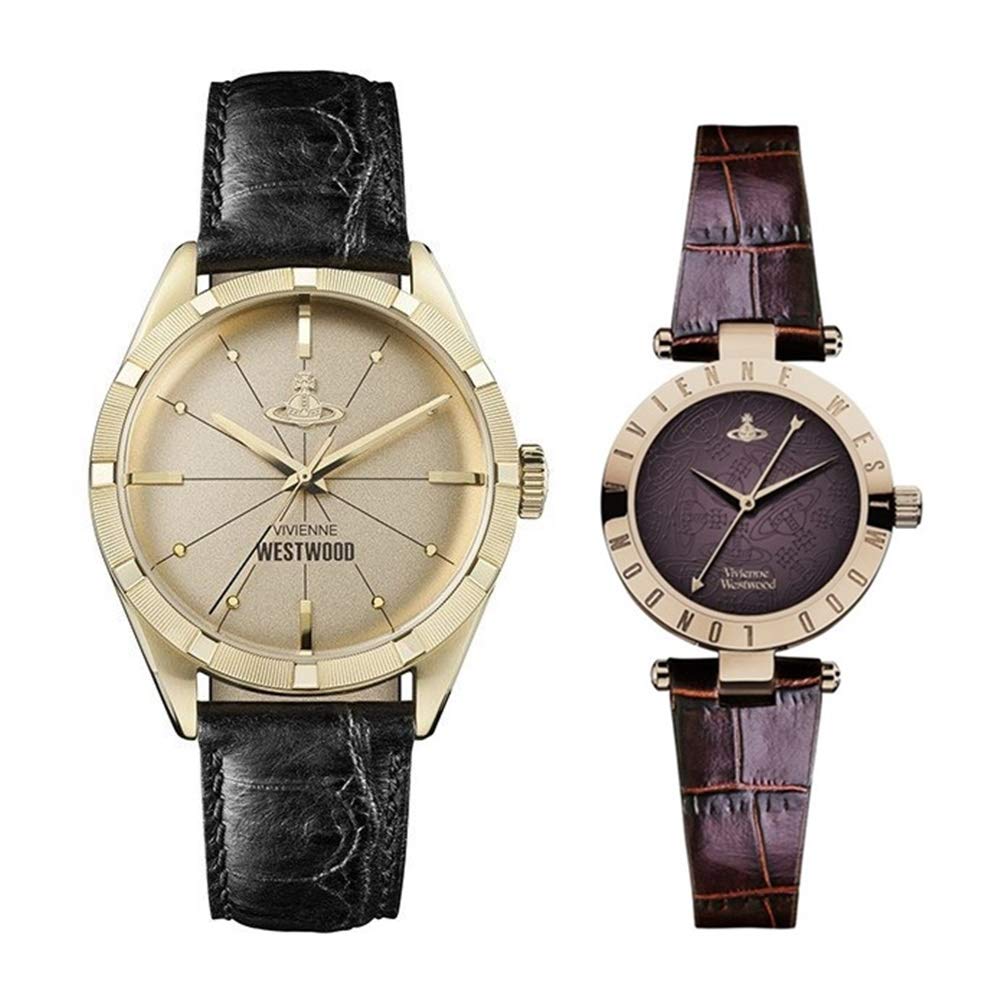 

Vivienne Westwood Pair Watch Storage Box for Men and Black and Brown Leather VV192GDBKVV092BRBR Women, Strap, [Used]