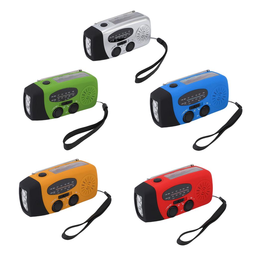 Emergency Radio Portable Solar Micro USB Hand Crank AM FM NOAA Radio with 3 LED Lights Power Bank Fo