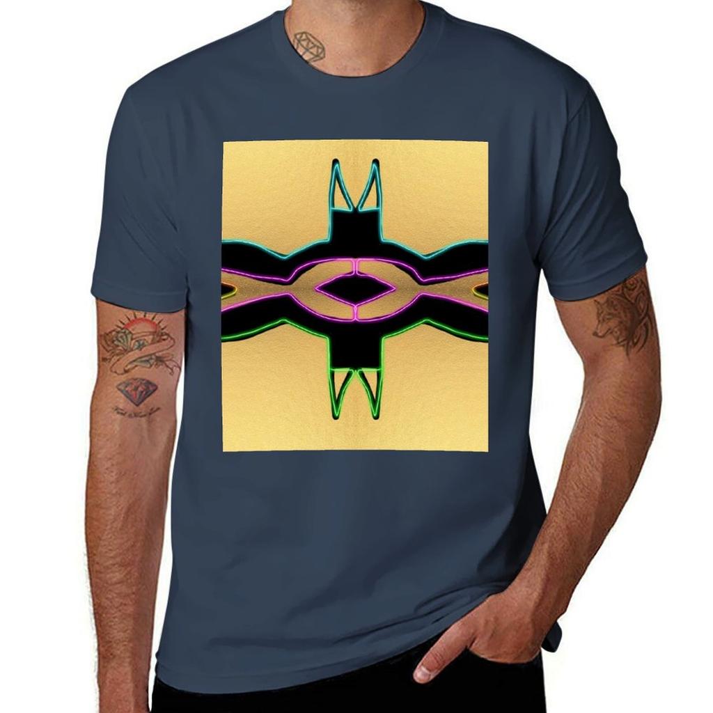 Neon Black And Gold Anishinaabe Abstract Tshirt Vintage Style Printed Top