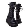New Women's Punk Style Amazon Cross-Border Sneaker Boots Plus Size Thick Bottom Medium Height Rubber Forefoot Material