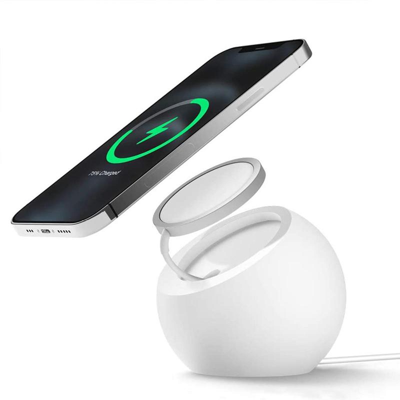 Wireless Charging Phone Holder For Magsafe Stand Apple Phone Round Silicone Magnetic Wireless Charging Stand Desktop Charging