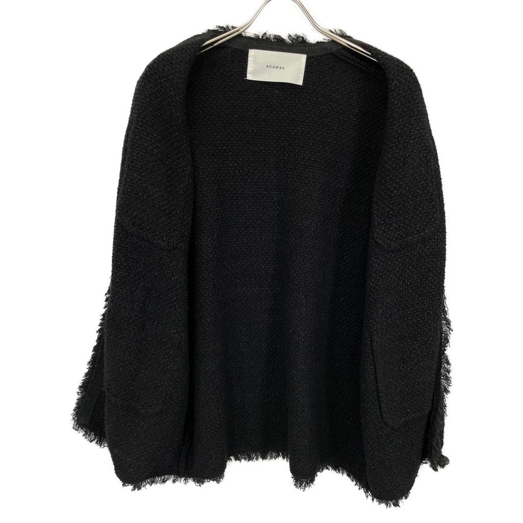 ADAWAS ADWS-201-76 Black knit tweet jacket Jacket F blackUsed