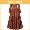 Renaissance Lady Costume Dress With Linen Polyester Spandex For Stage Performance