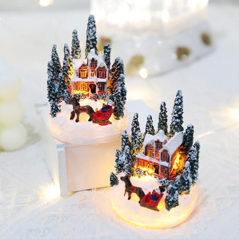 Decoraciones de Navidad Luces Nocturnas LED Paisaje Micro Luminoso Casa Regalo Creativo para Niños Adornos de Navidad Año Nuevo
