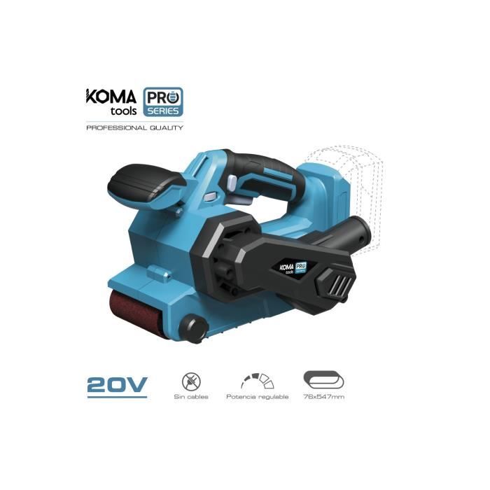 GENERIC - Șlefuitor cu bandă 20v (FĂRĂ BATERIE ȘI ÎNCĂRCĂTOR) 14x27.5x17cm Baterie Koma Tools Pro Series