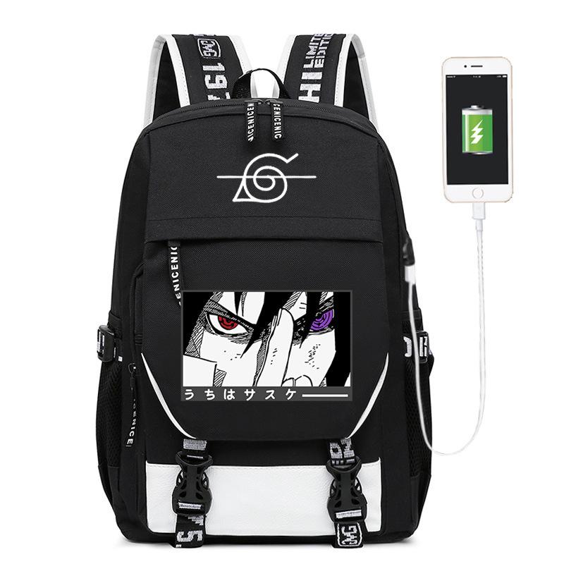 Backpack, Hokage animation print student casual schoolbag with combination lock computer bag