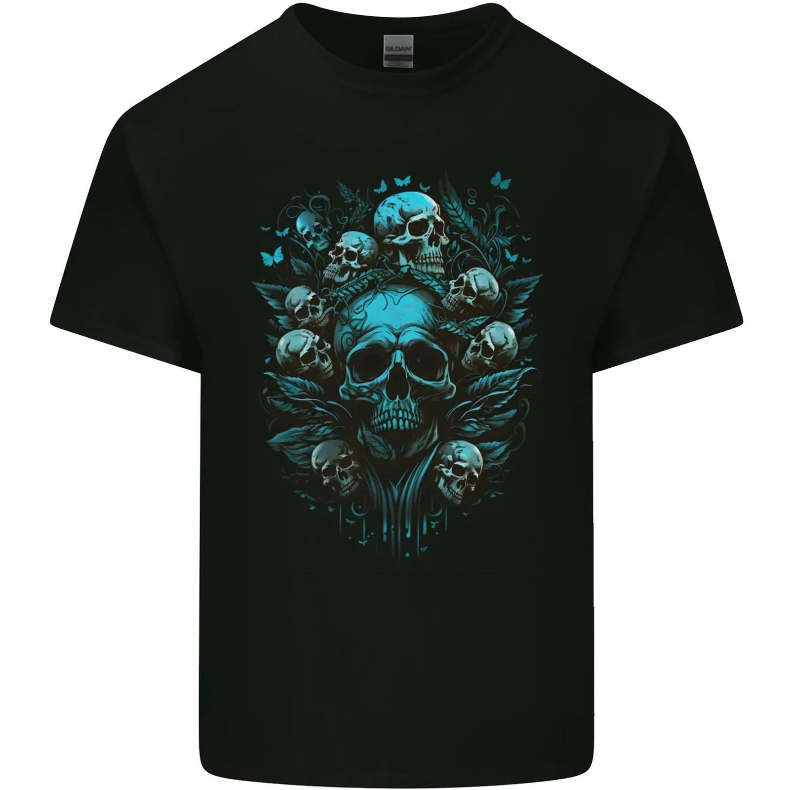 Skull Tree Gothic Heavy Metal Rock Music Biker Kids T-Shirt Childrens M