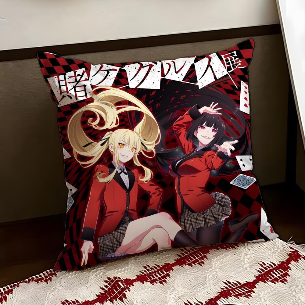 

KKakegurui Anime Cushion Cover Reversible Soft Durable Pillow Cover Home Car MultiScene Use for Daily Comfort 30X30cm