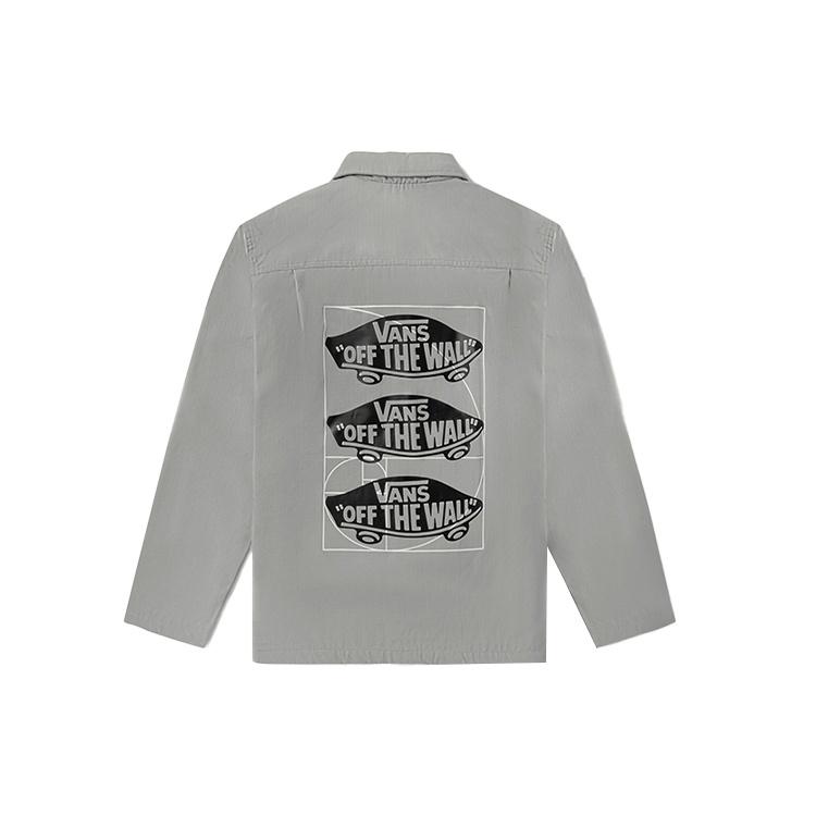 Men s Vans Series Skateboard Logo Printing Sports Jacket Gray VN0A5F5SSLV1 S