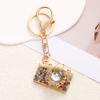 Portachiavi Ciondolo Strass Intarsiati Design Fotocamera Portachiavi con Moschettone Anti-Ossidazione Accessorio per Zaini