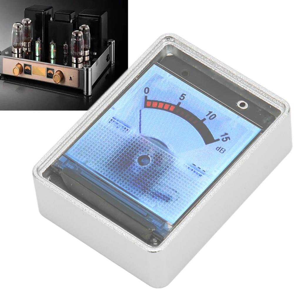VU Meter Aluminium Alloy Shell 1.3 Inch Display Voice Activated Button Adjustment VU Panel Meter Lev